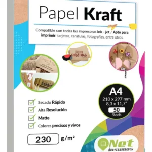 Papel Kraft Imprimible A4 230g 50hj