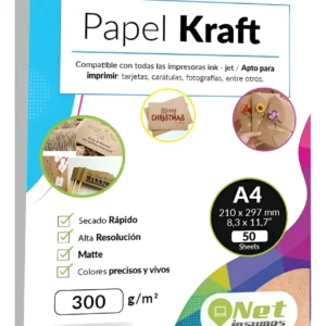 Papel Kraft Imprimible A4 300g 50 Hojas