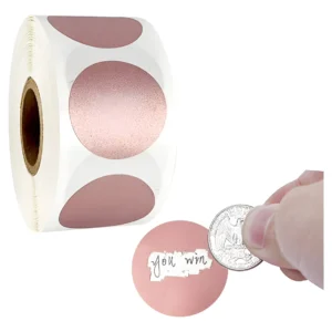 Pack 100 Etiquetas Adhesivas Redondas Para Raspar 2,5 Cm Rosado oscuro